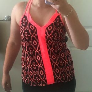Pink and black tank top